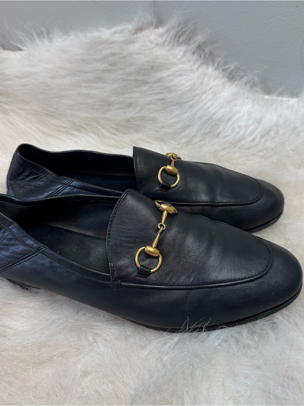 Gucci Brixton Leather Horsebit Convertible Loafers 37.5 - Picture 8 of 12